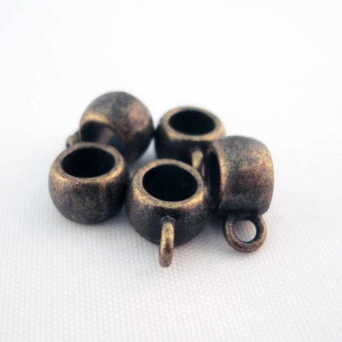 Bel22 - lot de 5 bélières bronze de 11mm x 5mm. 