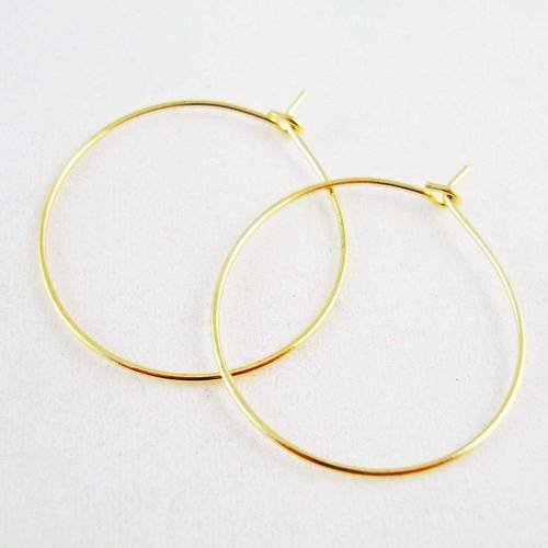 Bo32d - 3 paires d'anneaux pour support boucles d'oreilles de couleur dorés 