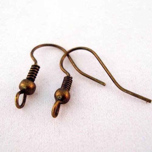 Sp04b - 5 paires de deux crochets bronze pour support boucles d'oreilles 