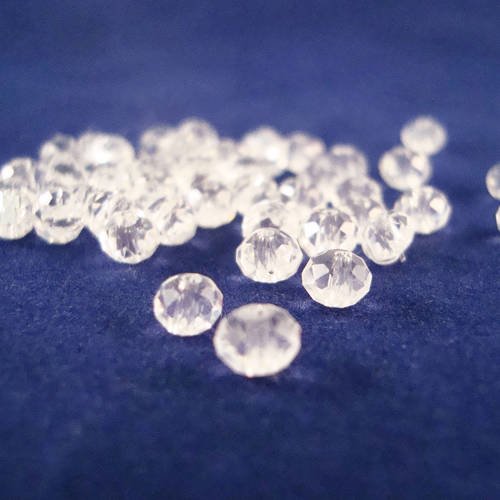 Psw36 - 10 perles précieuses 4x3mm en verre cristal de couleur blanc transparent 4mm 