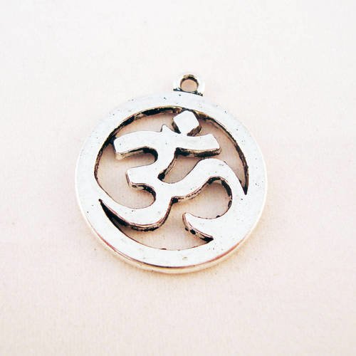 Pendentif breloque symbole ohm 29mm 