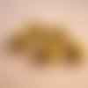 Pac30 - lot de cinq perles tête de mort de couleur jaune 