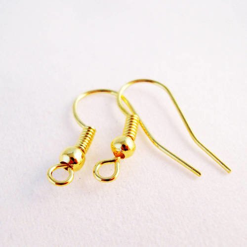 Sp04d - 5 paires de deux crochets dorés pour support boucles d'oreilles 