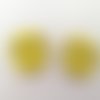 Deux perles howlite tête de mort jaunes 