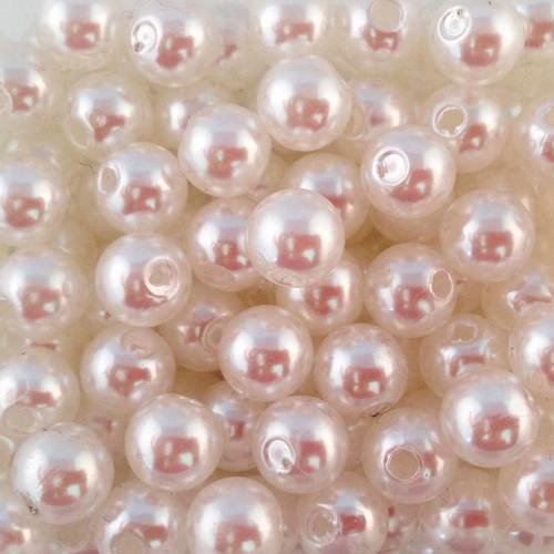 Pac83 - 10 jolies perles blanches rondes, 8mm de diamètre. 