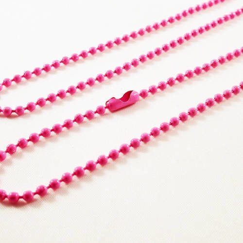 Alf1p - collier à chaîne à billes boules de couleur rose bonbon naissance de 70cm 