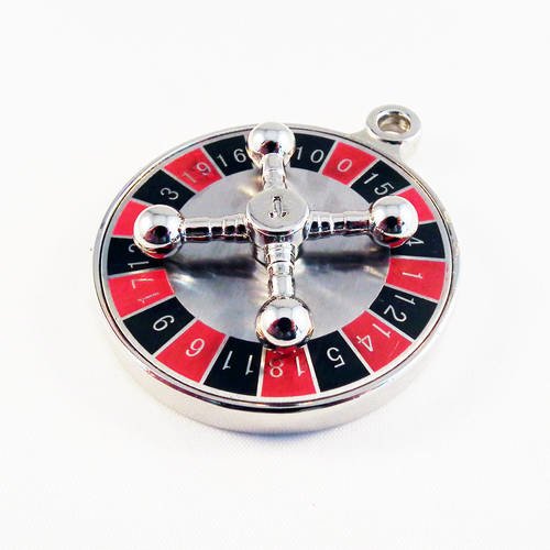 Ald5 - solide pendentif chance roulette de casino amovible en métal argenté chiffres et numéros 