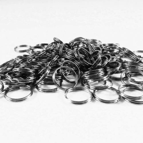 Aj29 - lot de 50 anneaux de jonction double ouvert de couleur gris foncé noir gunmetal de 10mm 