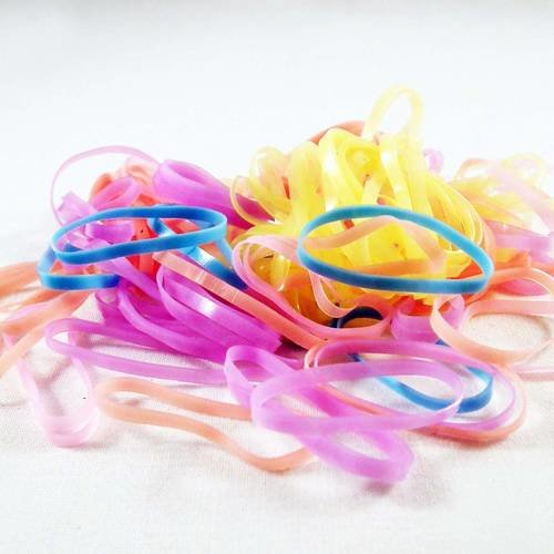 Ad44 - lot de 20 élastiques de couleurs mixtes aléatoire bracelets cheveux coiffure fille 