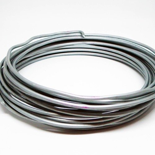 Ceg04 - 30cm de fil d'acier versatile en aluminium bracelet argent gris tours 2mm de diamètre