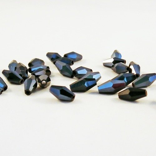 Psm17 - 10 perles précieuses cristal autrichien swarovski à facettes de couleur bleu minuit