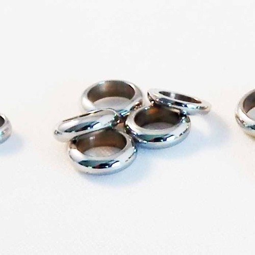 B4m - 10 larges solides anneaux fermés de 6mm acier stainless steel