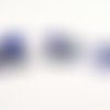 Cbc08v - 5 demi perles cabochon bleu noir oeil grec chance camée rond à coller scrapbook de 25mm