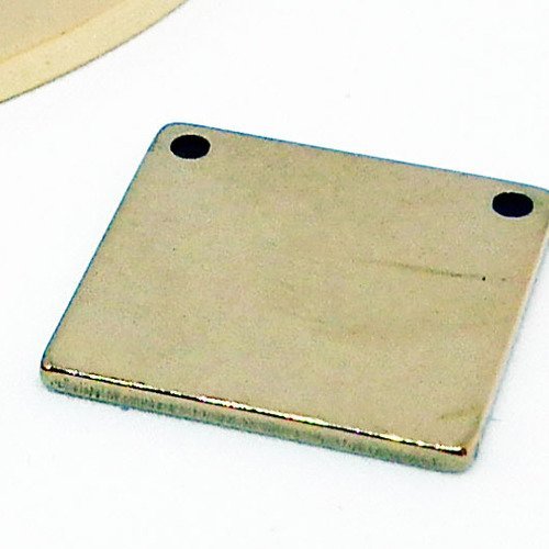 D15c - connecteur doré en acier stainless plaqué or carré 15x15mm