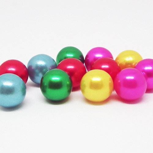 Pac77 - 200 boules perles sans trou pour décoration ou à coller teintes multicolores scrapbook