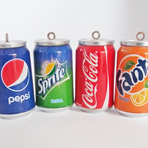 A0720 - breloque pendentif bouteilles de coka coca cola pepsi sprite fanta soda soft boissons mc donalds style