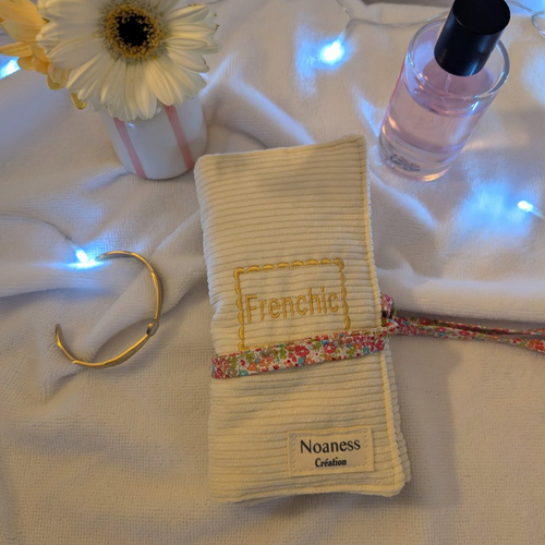 Pochette à bijoux de voyage personnalisé, organisateur bijoux fait main, étui velours, idée cadeau femme