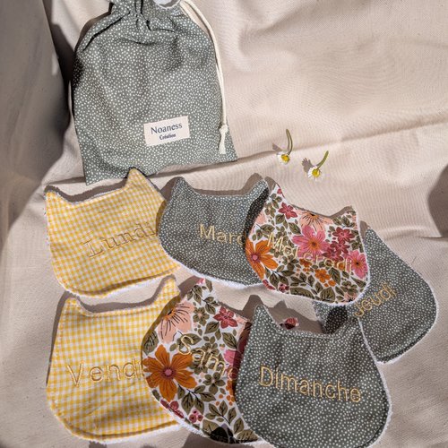 Lingettes lavables- semaine complète + pochon