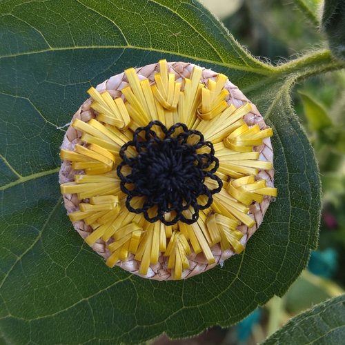 Broche 1-2-3 soleil tournesol b