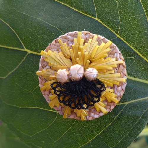 Broche un, deux, trois soleil "tournesol" c