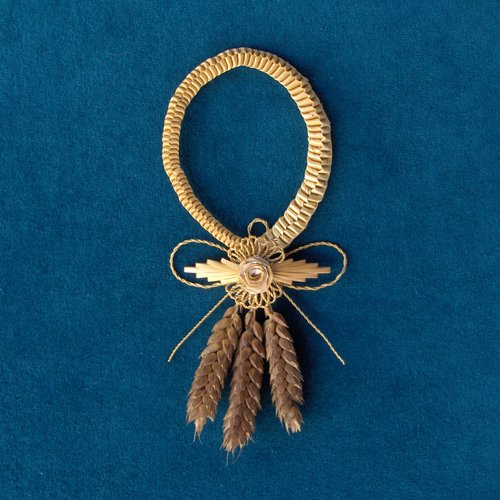 Porte-bonheur tressé avec 3 pailles , cadeau troisième anniversaire de mariage, noce de froment 3 ans