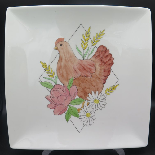 Assiette de présentation à la poule