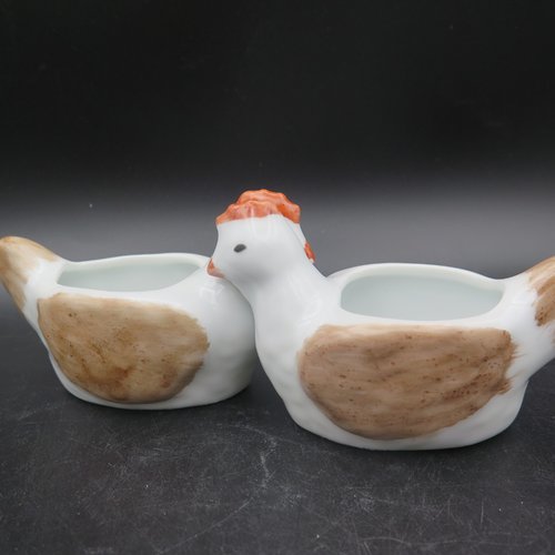 Coquetier duo de poules