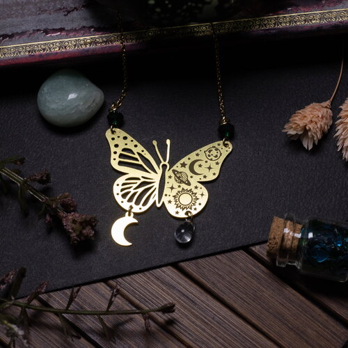 Collier ras-du-cou papillon cosmic