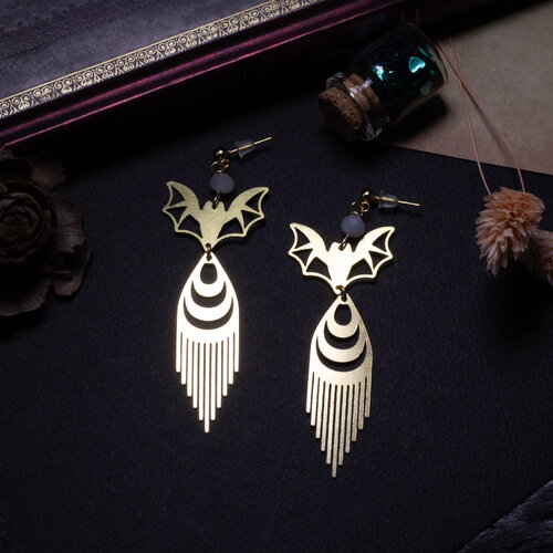 Boucles d'oreilles chauve-souris  en laiton