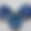Chouchou élastique mousse avec noeud papillon en tissu satin bleu ciel et vichy bleu 
