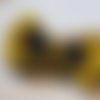 Barrette métal 7 ou 10 cm avec gros noeud papillon en tissu satin jaune moutarde et bleu marine 