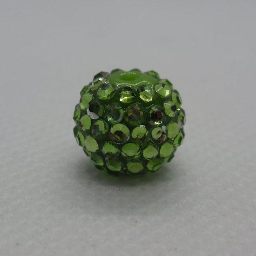Perle shamballa verte acrylique 10mm 