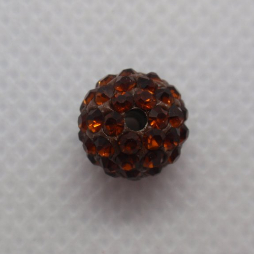 Perle shamballa bordeaux acrylique 10mm 