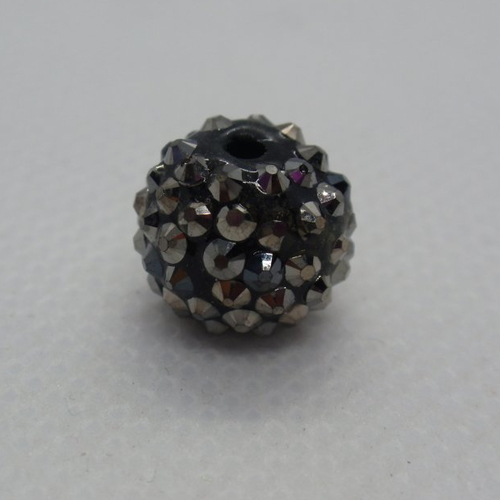Perle shamballa noire acrylique 10mm 