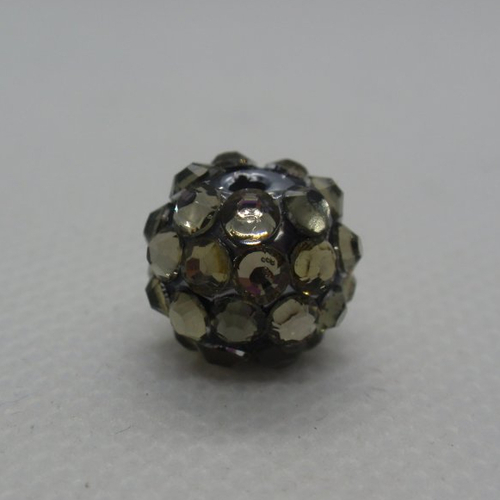 Perle shamballa noire acrylique 12mm 