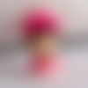 Perle petit garçon love casquette rose personnage kawaïï en pâte polymère ou fimo 