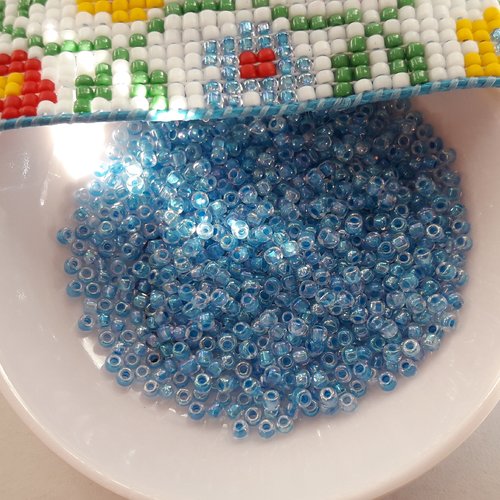 Rocailles régulières bleues en verre - matsuno perles japonaises 11/0 sachet de 10g