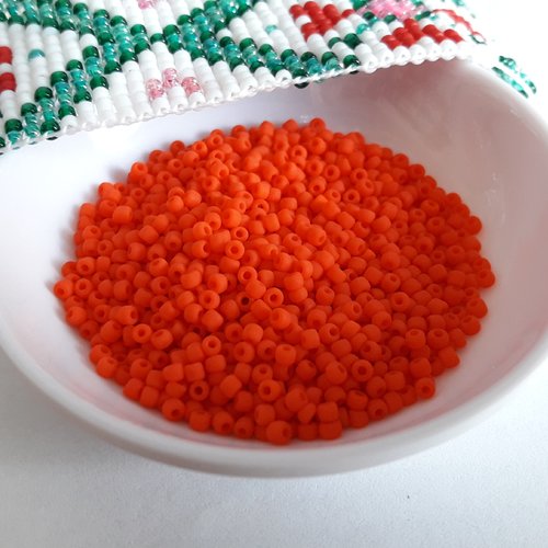 Rocailles régulières orange en verre - matsuno perles japonaises 11/0 sachet de 10g