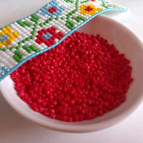 Rocailles régulières rouges en verre - matsuno perles japonaises 11/0 sachet de 10g