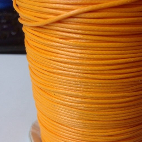 5 mètres de fil coton ciré 1mm orange