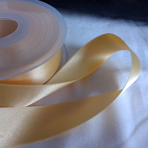 Ruban en polyester de 1m x 25mm jaune pâle - à partir de 10cm