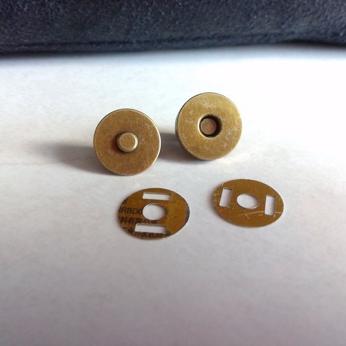 Fermoir rond bronze magnétique 14 mm pour sac, porte monnaie, pochette