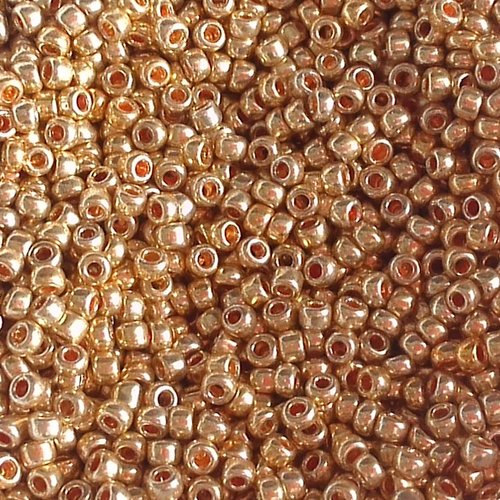 Rocailles régulières galvanisé gold en verre 2mm - matsuno perles japonaises 11/0 sachet de 15g