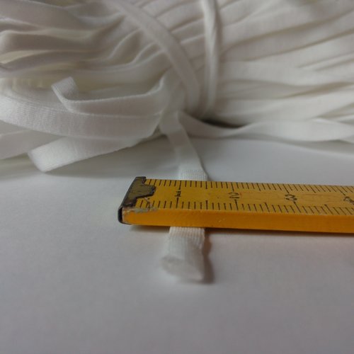 Elastique tubulaire blanc très souple diamètre 5 mm - vendu au mètre