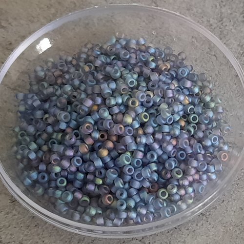 Perles de rocaille rondes miyuki 15/152fr grey mat ab - 6gr
