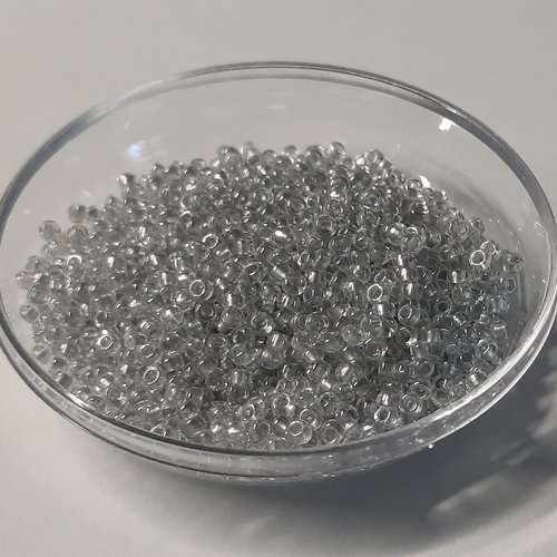 Perles de rocaille rondes miyuki 15/1105 crystal silver grey - 6gr