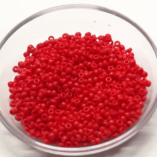Perles de rocaille rondes miyuki 15/408 - opaque red - 7 grs