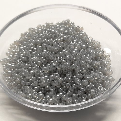 Perles de rocaille rondes miyuki 15/526 - sylver grey ceylon - 6 grs