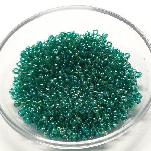 Perles de rocaille rondes miyuki 15/0295 - transparent green - 5 grs