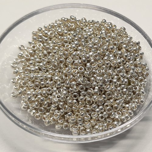 Perles de rocaille rondes miyuki 15/0181 - galvanized silver - 6 grs